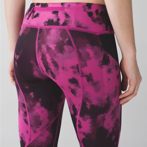 Lululemon Pace Revival Crop Pink and Black Patterned Leggings - Picture 15 of 16